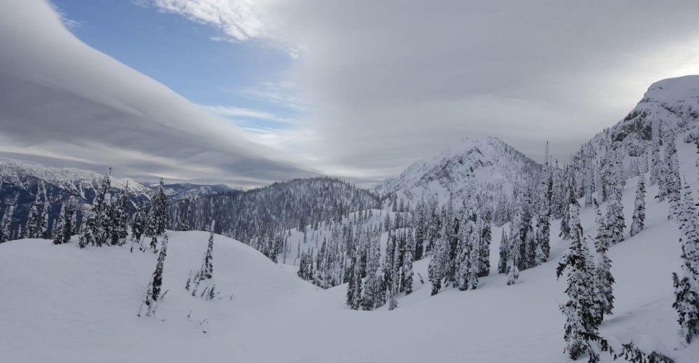 View of the mountains behind Fernie Ski Area, British Columbia, Canada